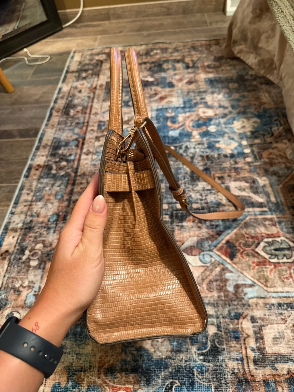 a new day Tan Textured Top-Handle Satchel